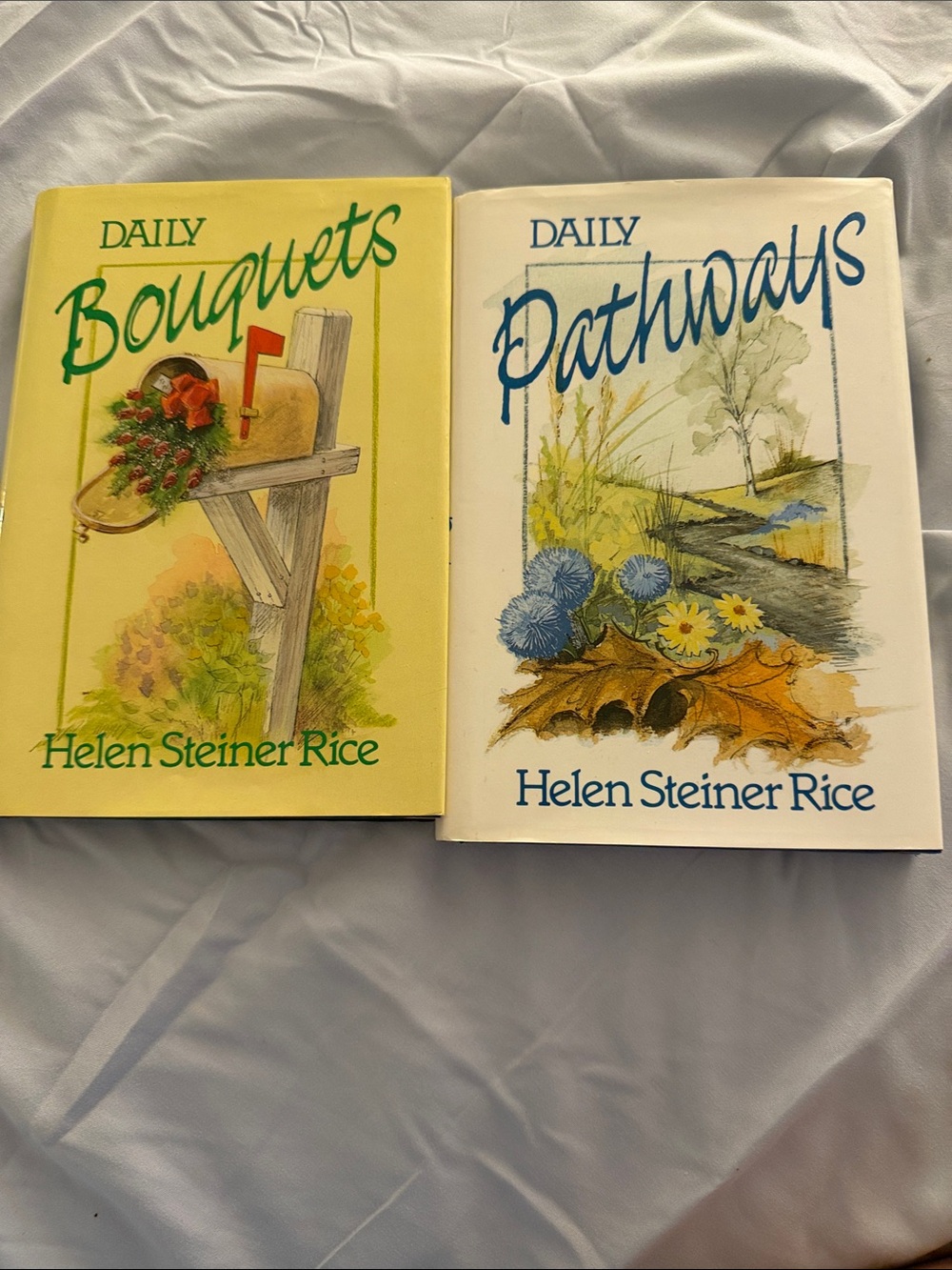 Daily Bouquets & Daily Pathways by Helen Steiner Rice - Yellow & White Covers
